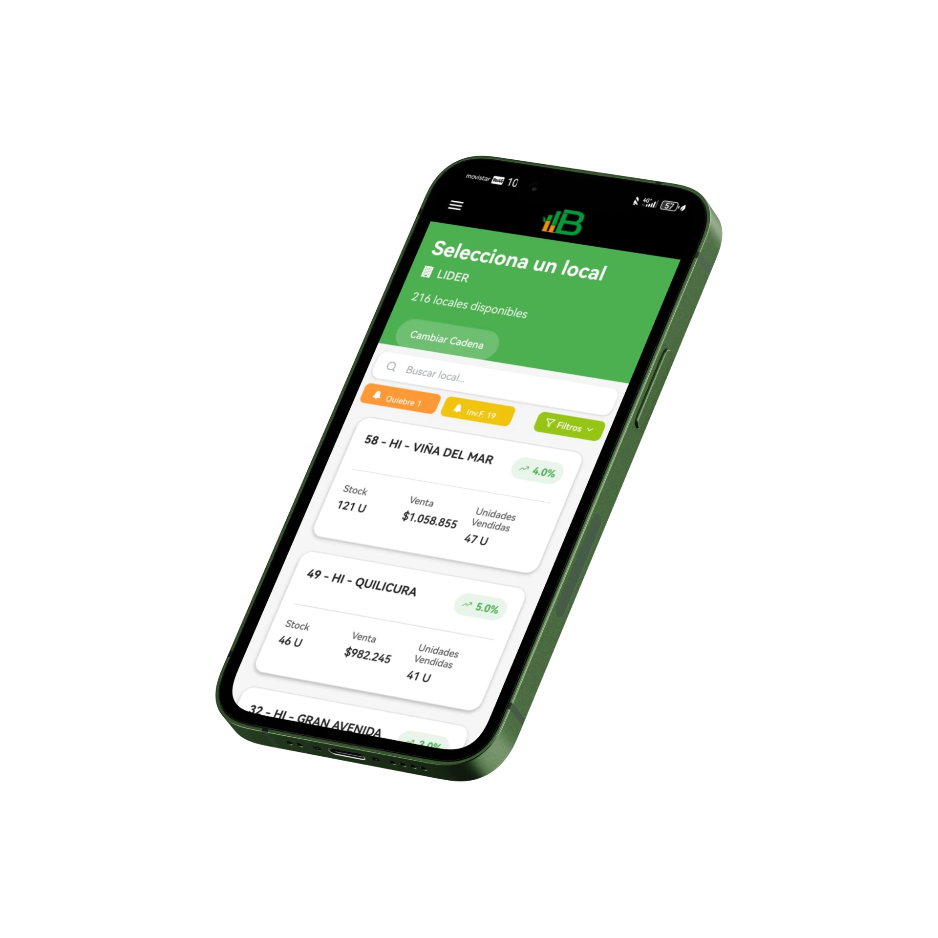 Aplicación de BAMBU Mobile en un celular
